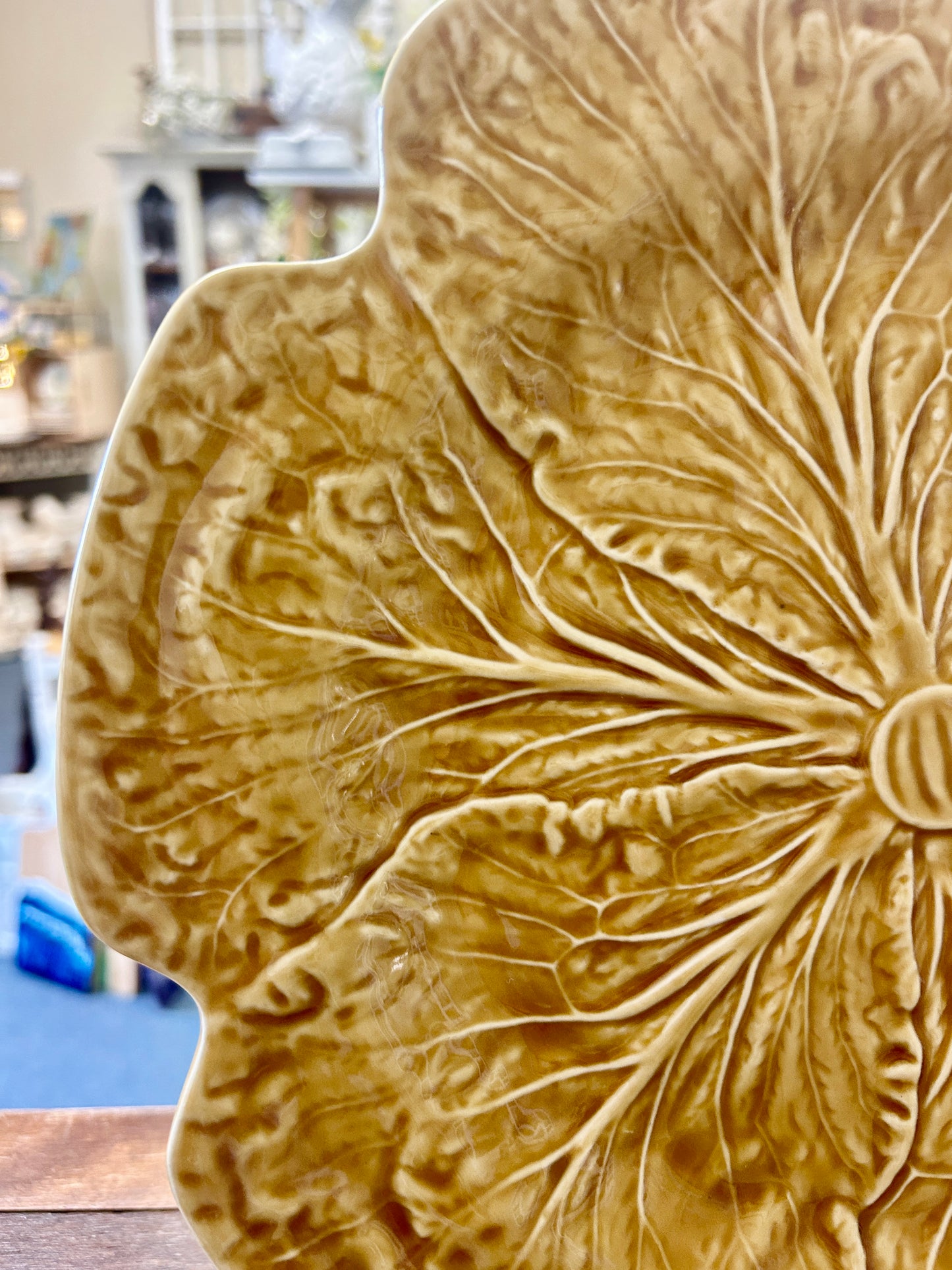 Bordallo Pinheiro Honey Gold Cabbage Platter, 12"