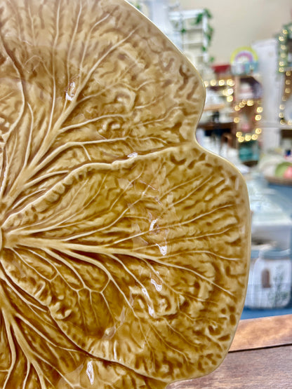 Bordallo Pinheiro Honey Gold Cabbage Platter, 12"
