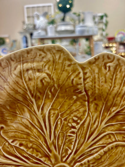 Bordallo Pinheiro Honey Gold Cabbage Platter, 12"