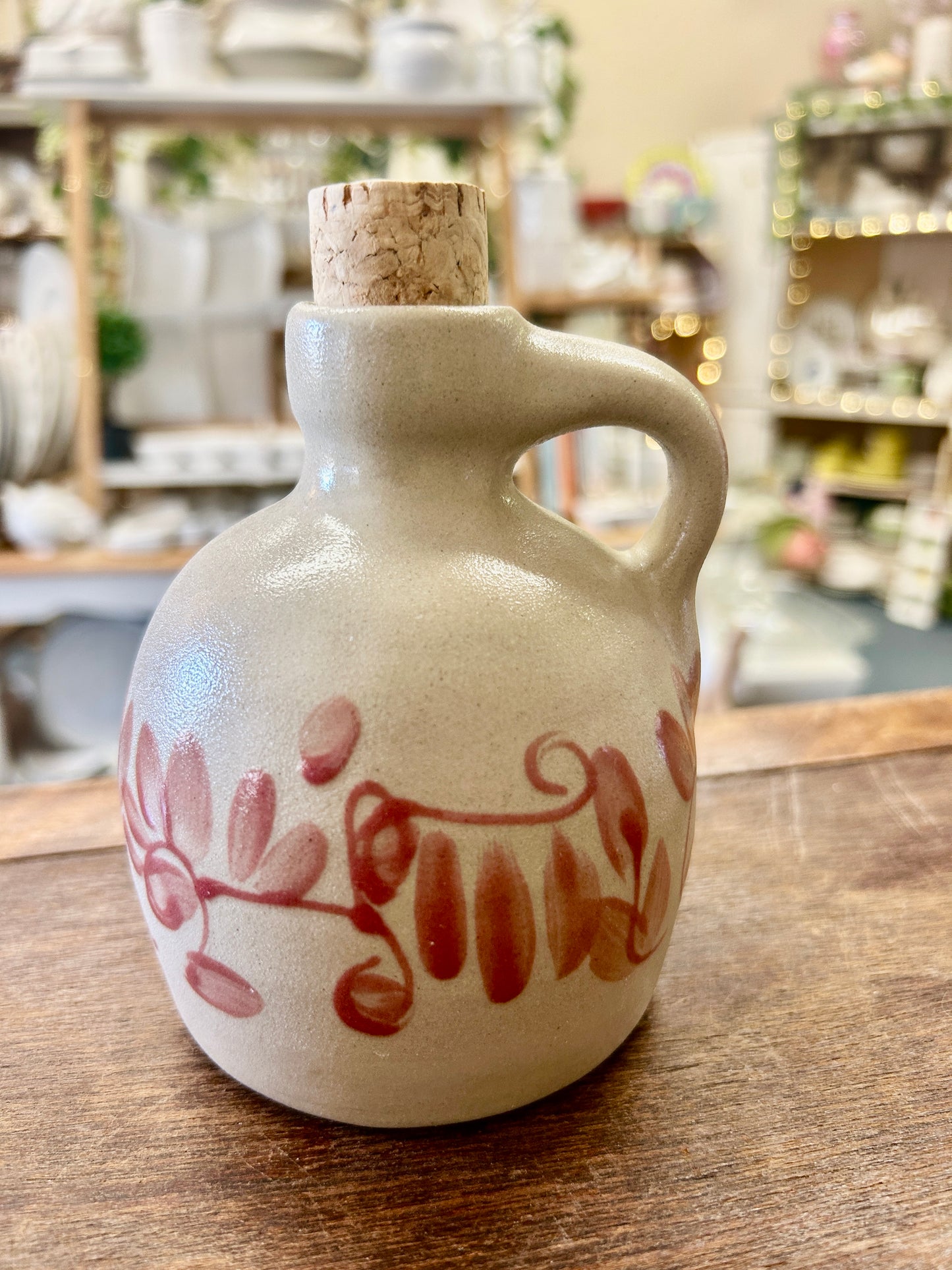 Beaumont Brothers Red Leaf Stoneware Jug, 5 1/2"