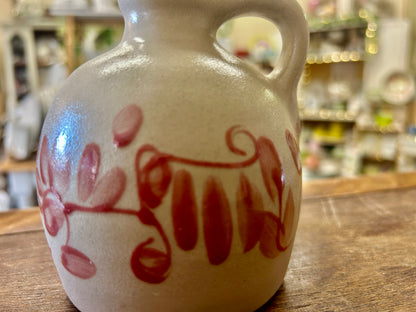 Beaumont Brothers Red Leaf Stoneware Jug, 5 1/2"