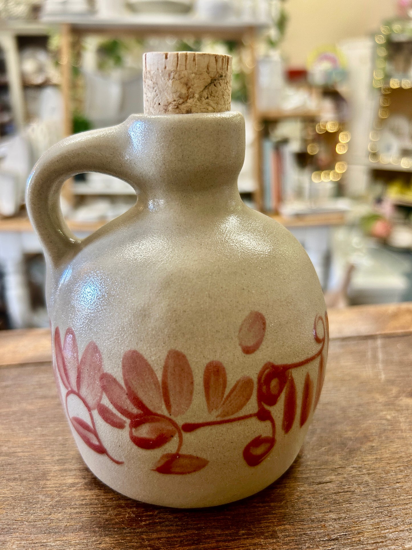 Beaumont Brothers Red Leaf Stoneware Jug, 5 1/2"