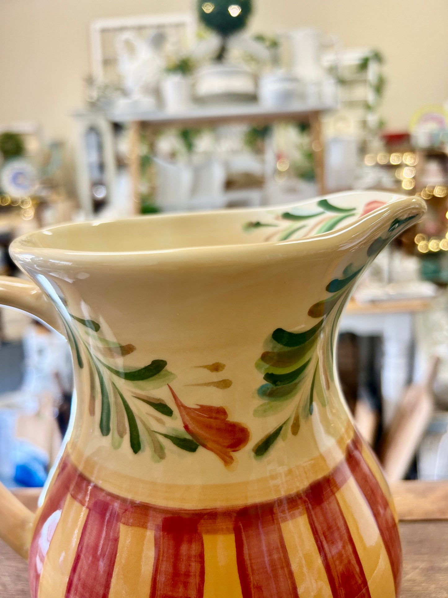 Orange & Green Gail Pittman Sienna Pitcher, 7 3/4"