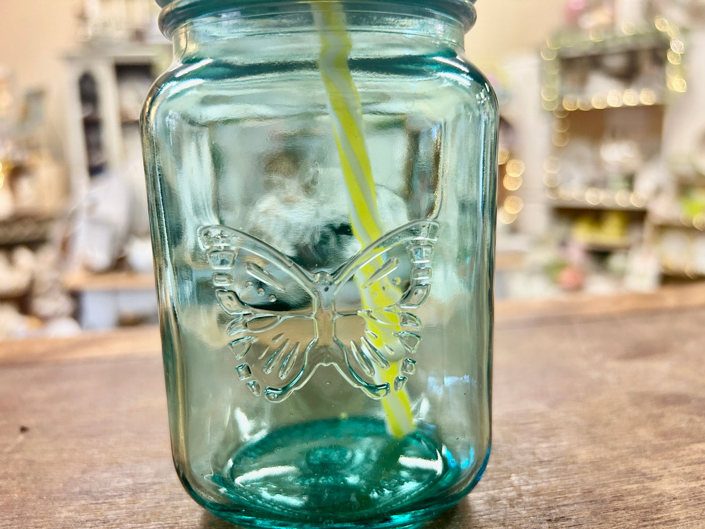 Yellow Pioneer Woman Mason Jar Drinking Glass, 5 1/2"