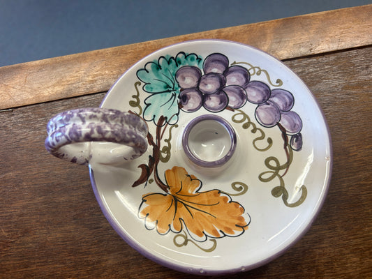 Multicolor  Grapes Candleholder Italy, 6 1/4"