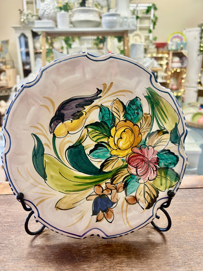 Multicolor  Handpainted Plate Italy, 8 1/2"