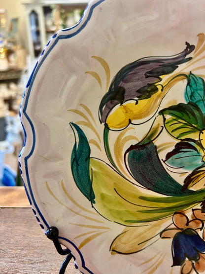 Multicolor  Handpainted Plate Italy, 8 1/2"