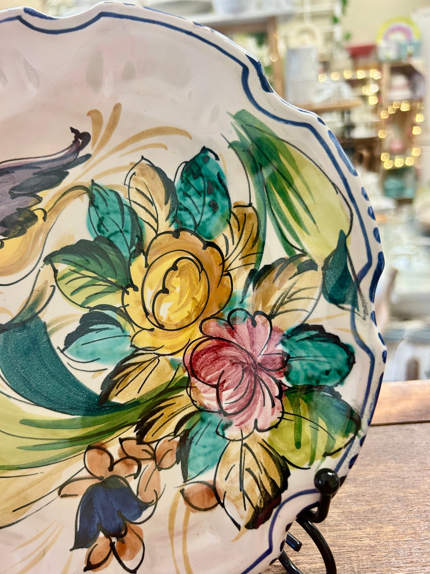 Multicolor  Handpainted Plate Italy, 8 1/2"