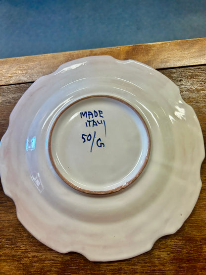Multicolor  Handpainted Plate Italy, 8 1/2"