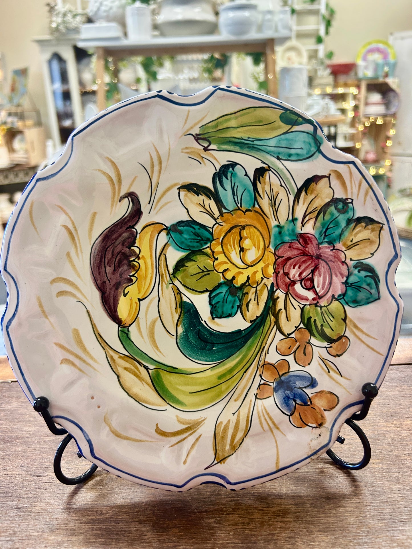 Multicolor  Handpainted Plate Italy, 8 1/2"
