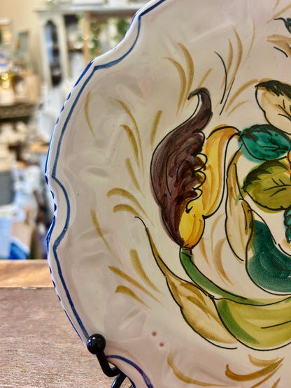 Multicolor  Handpainted Plate Italy, 8 1/2"