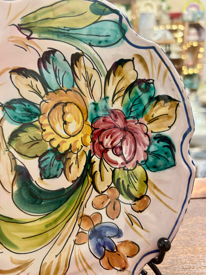 Multicolor  Handpainted Plate Italy, 8 1/2"
