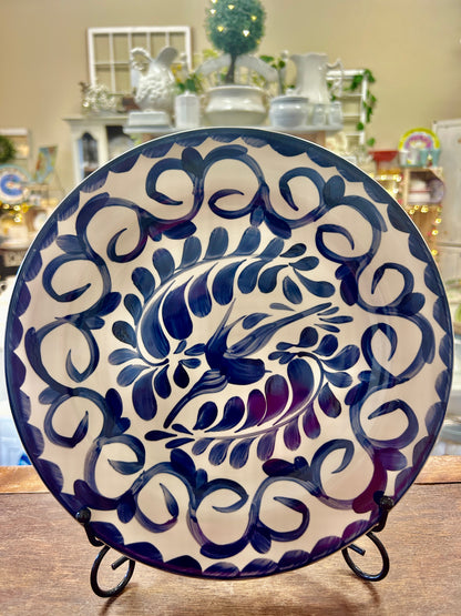 Blue & White Pottery Barn Anfora Plate Mexico, 10 1/2"