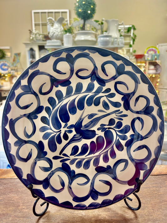 Blue & White Pottery Barn Anfora Plate Mexico, 10 1/2"