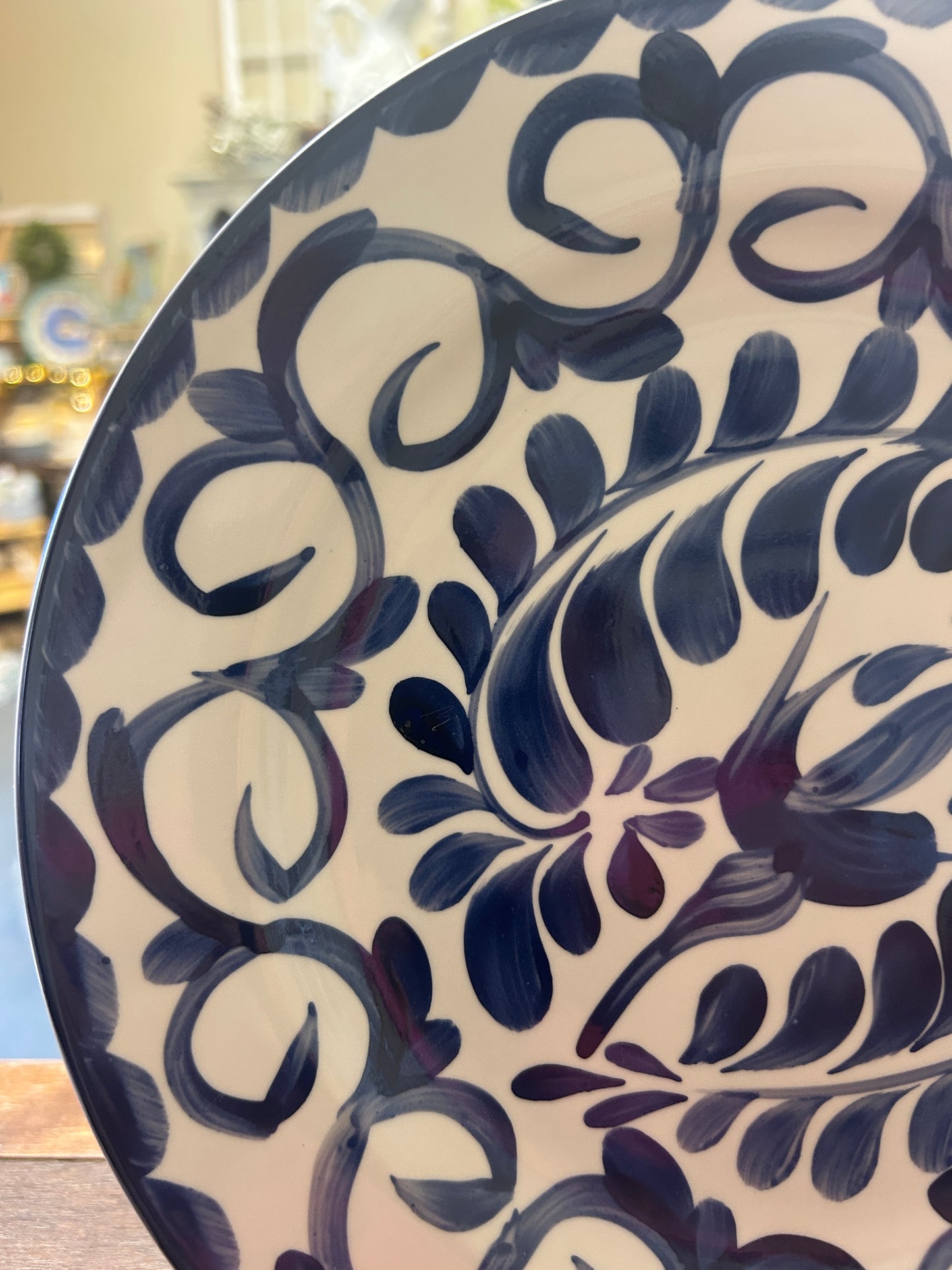 Blue & White Pottery Barn Anfora Plate Mexico, 10 1/2"