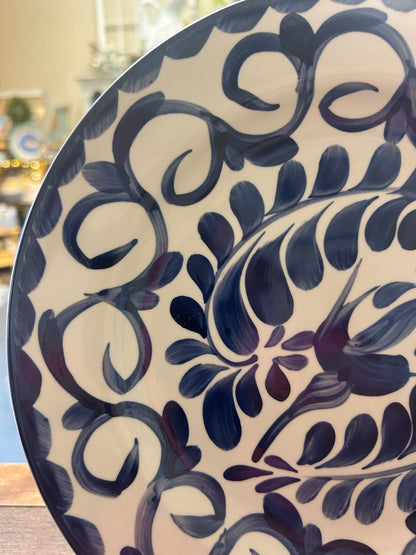 Blue & White Pottery Barn Anfora Plate Mexico, 10 1/2"