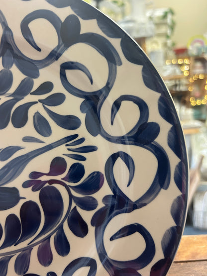 Blue & White Pottery Barn Anfora Plate Mexico, 10 1/2"