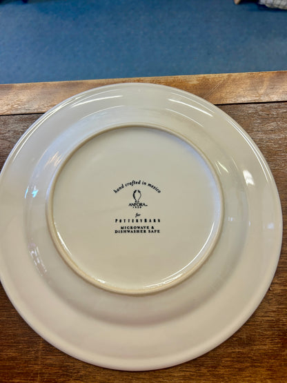 Blue & White Pottery Barn Anfora Plate Mexico, 10 1/2"