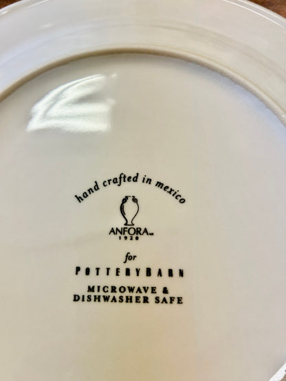 Blue & White Pottery Barn Anfora Plate Mexico, 10 1/2"