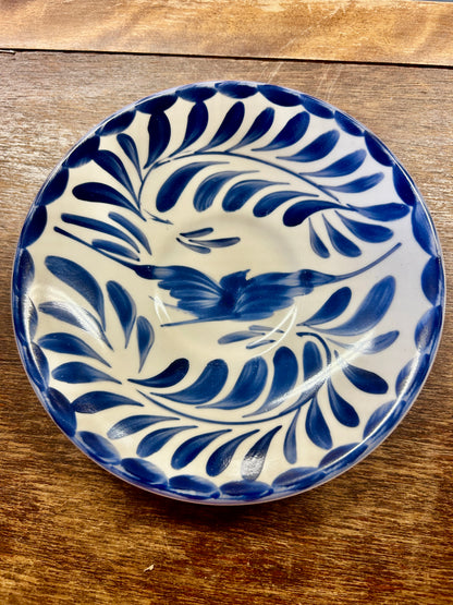 Blue & White Pottery Barn Anfora Cup & Saucer Mexico, 6 1/4"