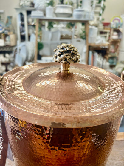 Copper Amoretti Brothers Copper 10qt Stockpot w/ Flower Lid, 10 QT