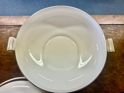 Blue & White WATERFORD Powerscourt Covered Casserole, 9"