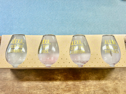 Gold NEW ALEXA Stemless Glass 4, 4"