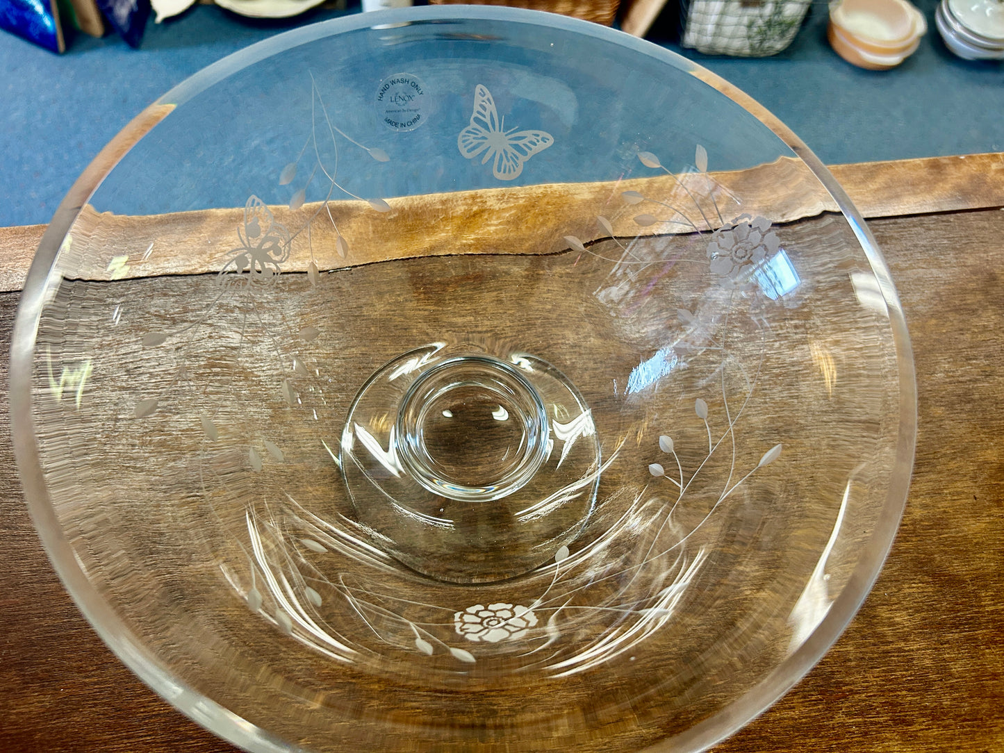 Clear Lenox RARE Butterfly Meadow Bowl, 9 3/4"