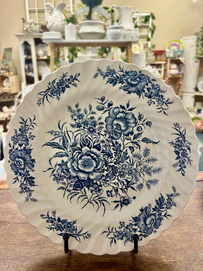 Blue & White British Anchor Beacon Hill Plate England, 10"
