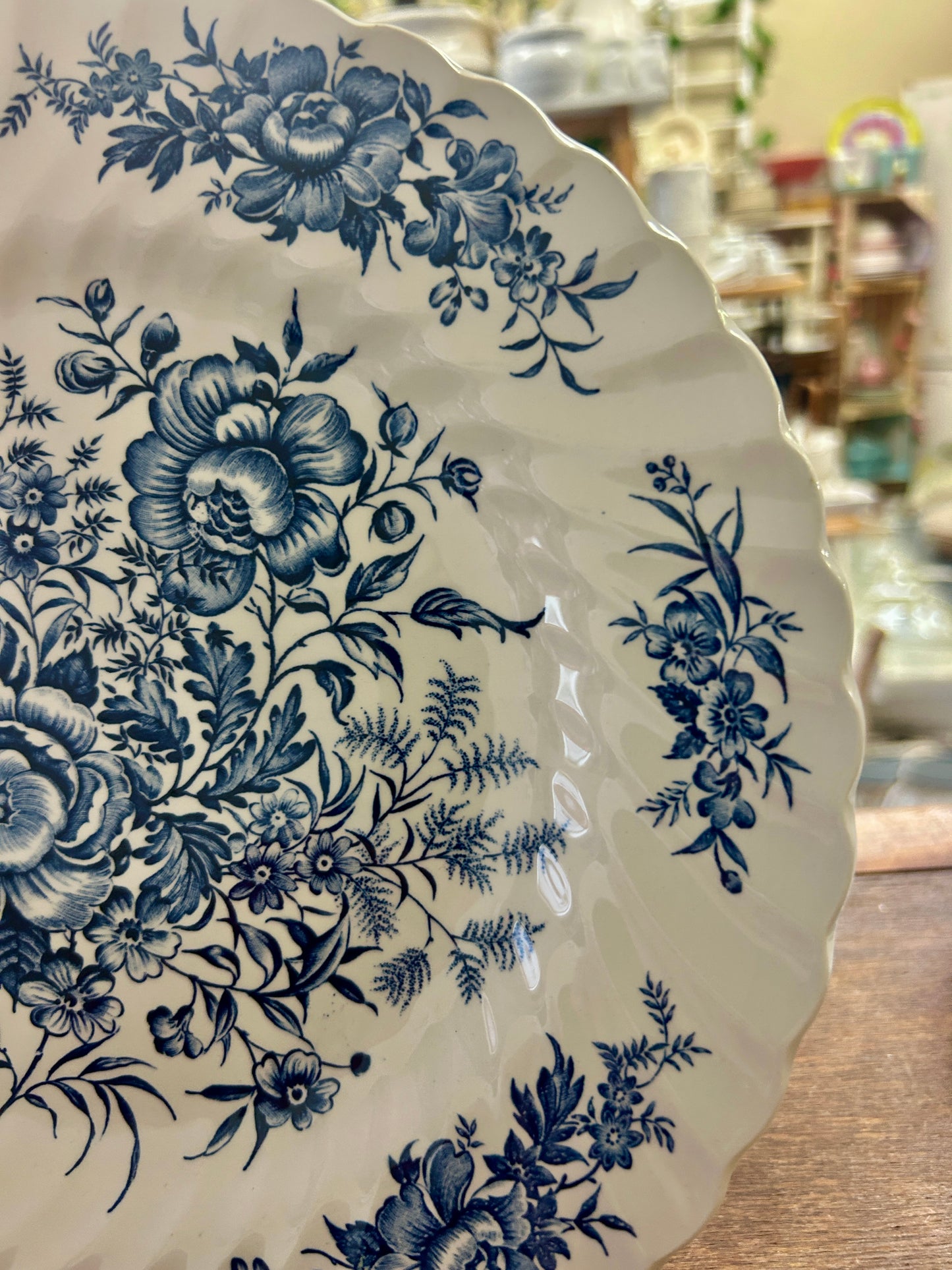 Blue & White British Anchor Beacon Hill Plate England, 10"