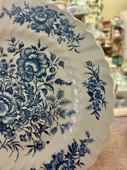 Blue & White British Anchor Beacon Hill Plate England, 10"