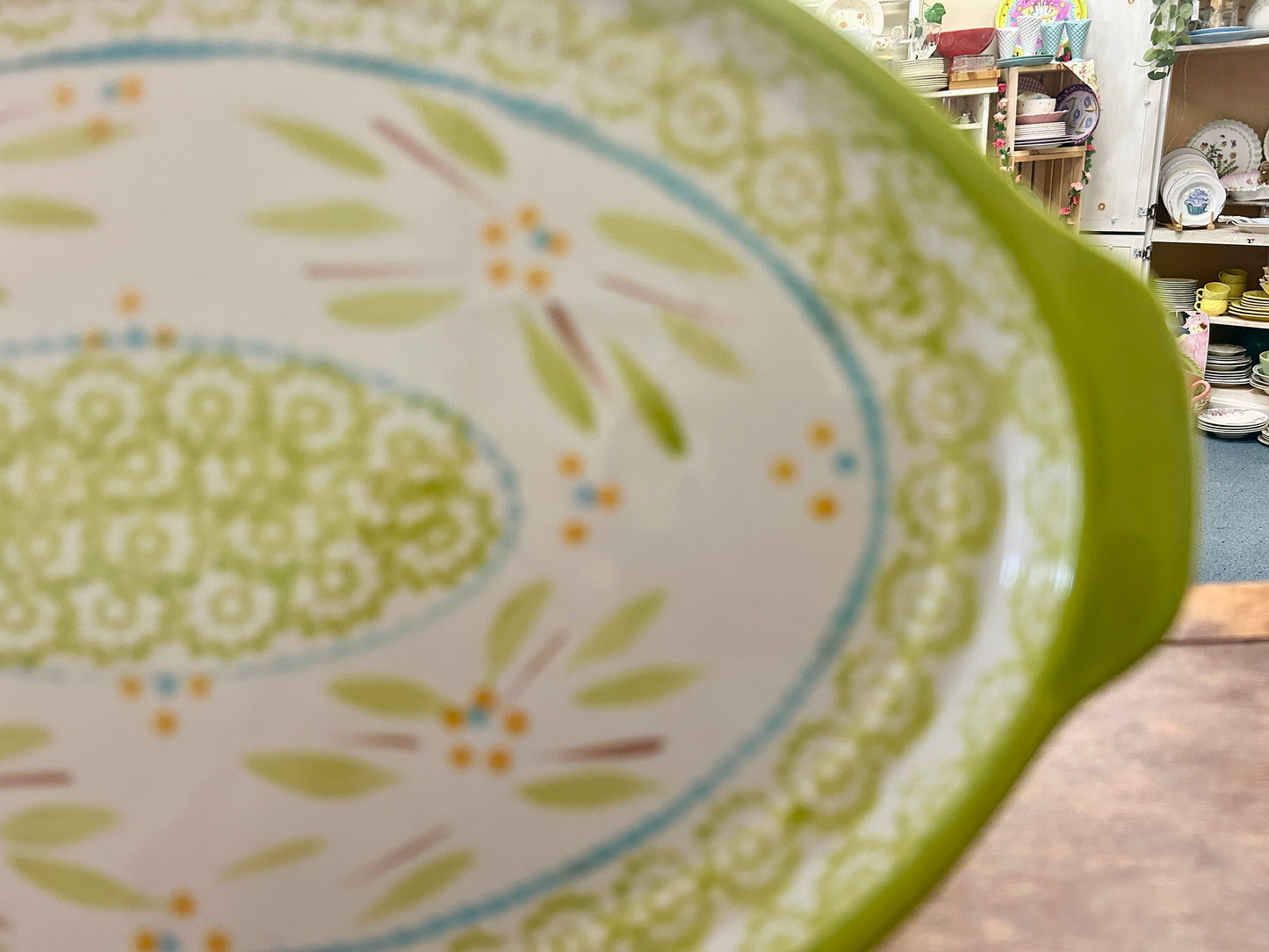 Green Temptations Old World Lime Platter, 13 1/2"