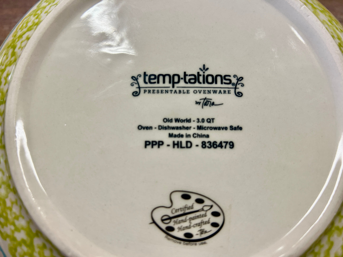 Green Temptations Old World 3 QT Bowl & Lid, 3 QT