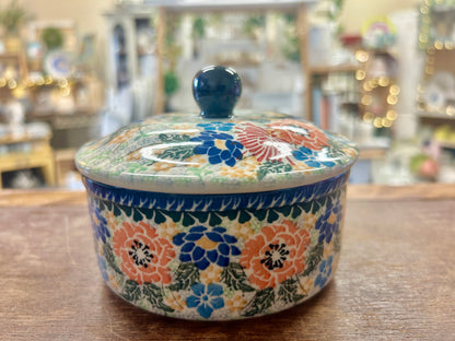 Multicolor UNIKAT Polish Pottery Canister, 5"