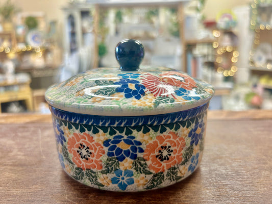 Multicolor UNIKAT Polish Pottery Canister, 5"