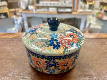 Multicolor UNIKAT Polish Pottery Canister, 5"