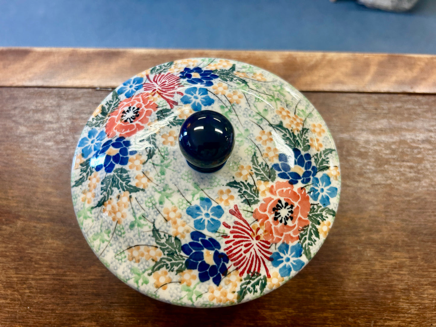 Multicolor UNIKAT Polish Pottery Canister, 5"