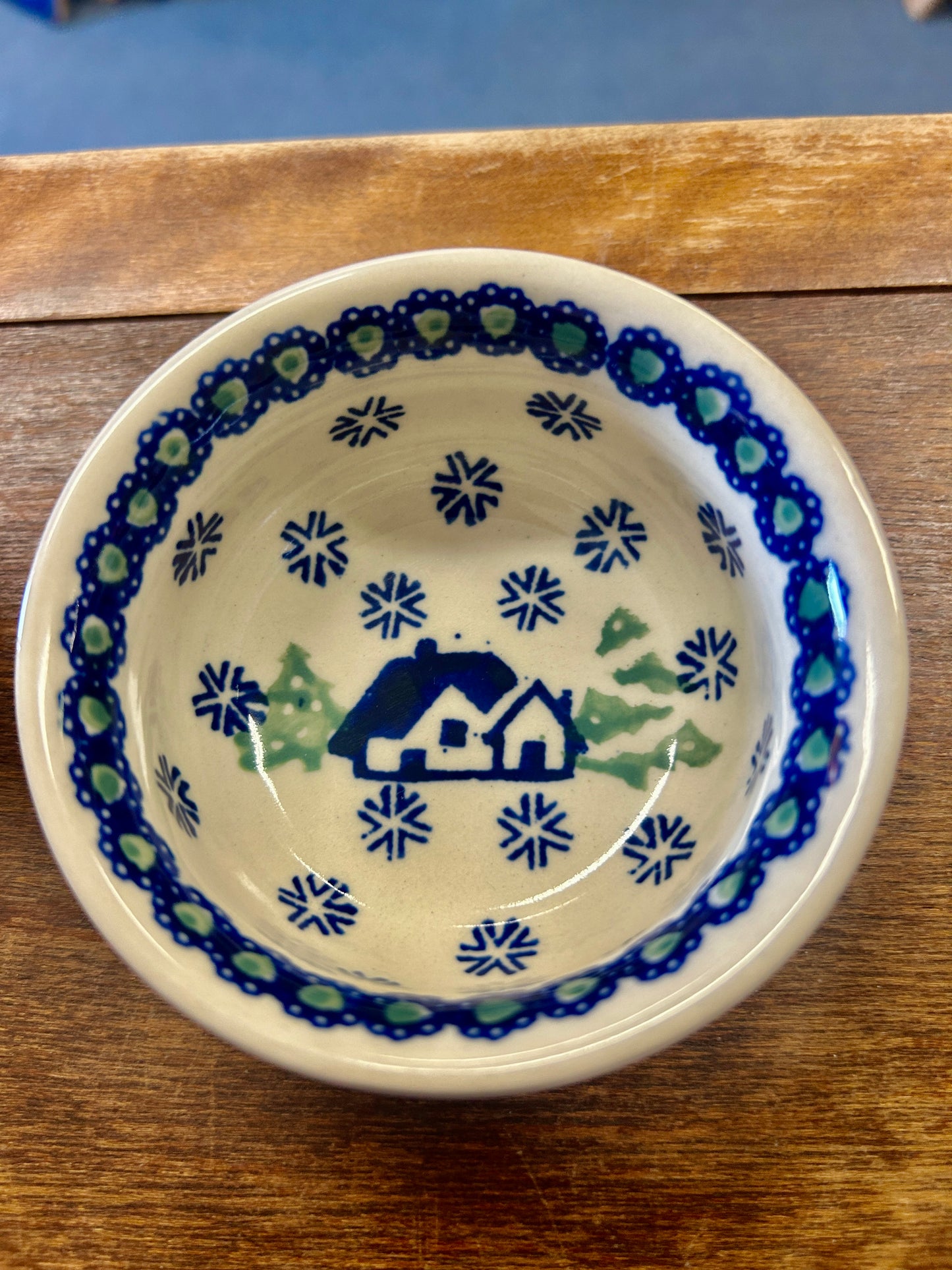 Blue & Green Manufaktura Small Polish Pottery Bowl, 3 3/4"