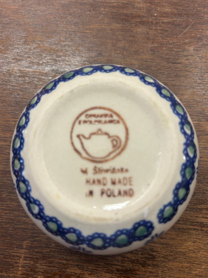 Blue & Green Manufaktura Small Polish Pottery Bowl, 3 3/4"