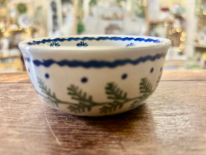 Blue & Green Manufaktura Polish Pottery Bowl Tree Snowflake, 3 3/4"