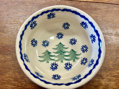 Blue & Green Manufaktura Polish Pottery Bowl Tree Snowflake, 3 3/4"