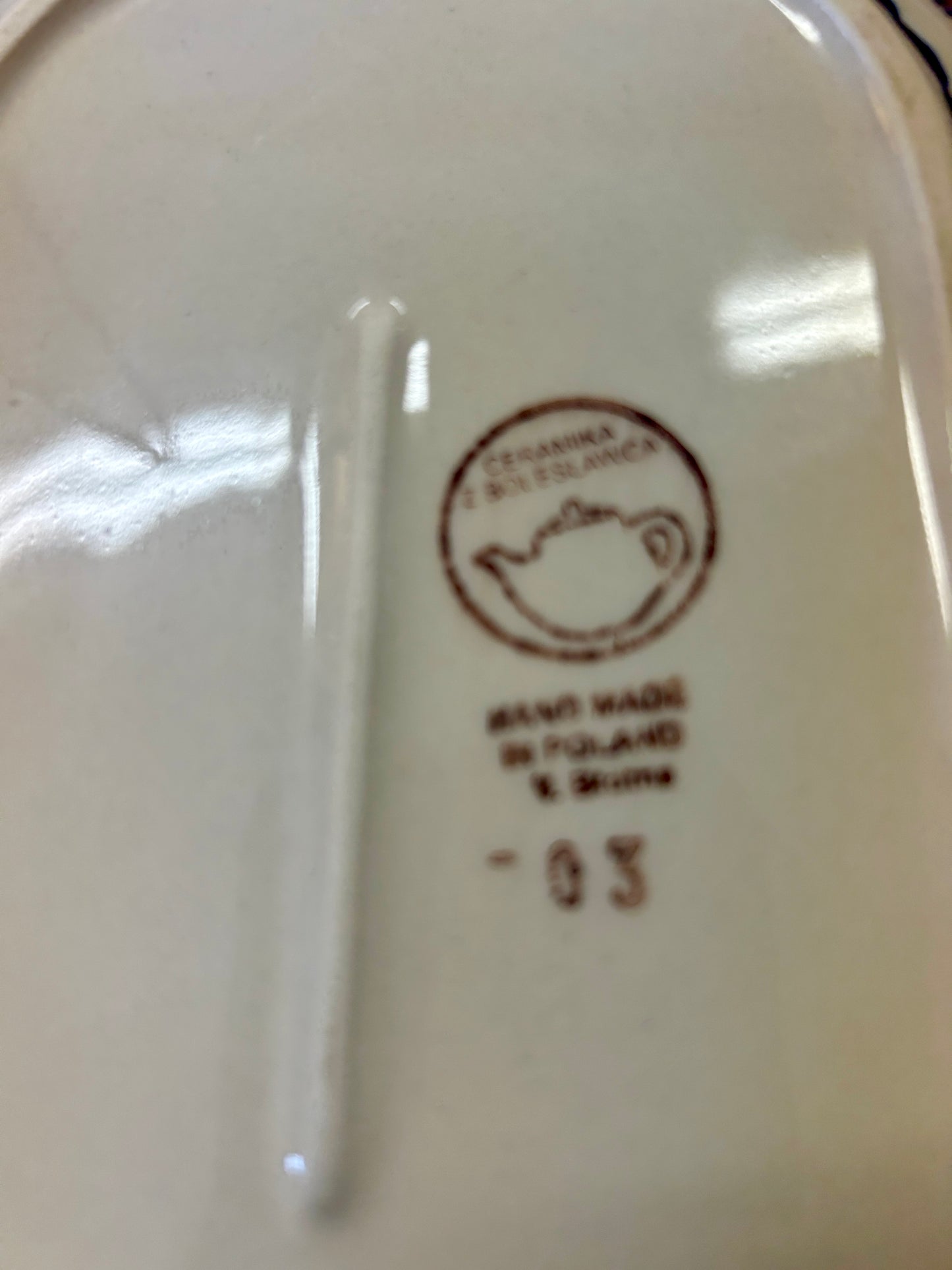 Multicolor Boleslawiec Polish Pottery Reindeer Oval, 9 1/4"