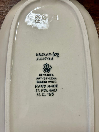 Blue & Pink UNIKAT Chyka Sugar/Creamer/Tray Set 3, 9 1/2"