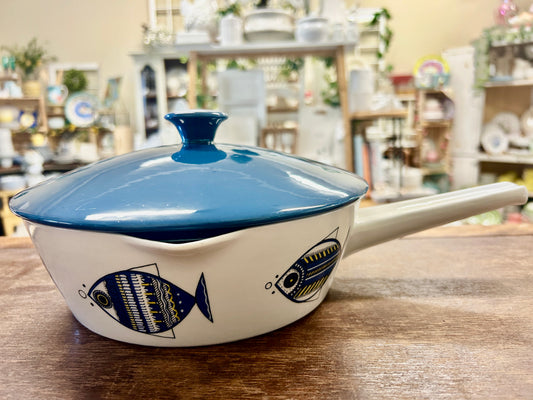 Blue Villeroy & Boch Fish Pan & Lid Luxembourg, 9"