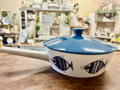 Blue Villeroy & Boch Fish Pan & Lid Luxembourg, 9"