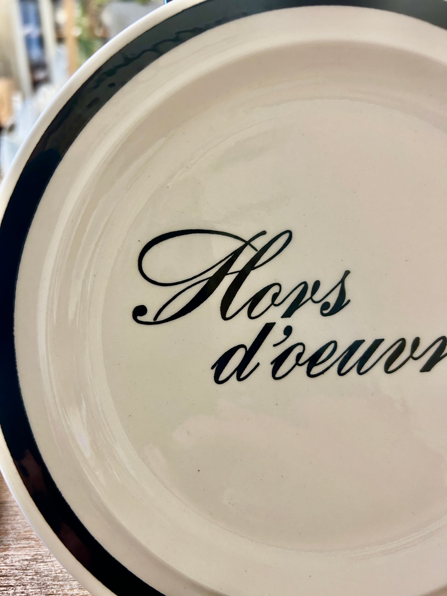 Black & White  Hors D'oeuvres Plate, 7 3/4"