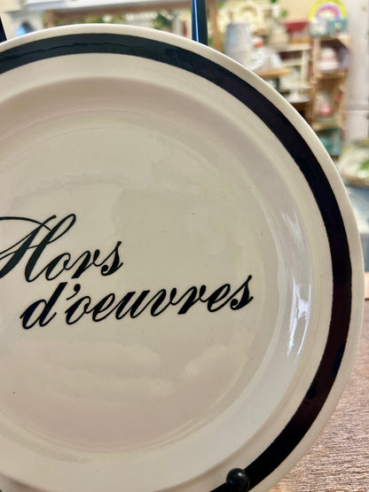 Black & White  Hors D'oeuvres Plate, 7 3/4"