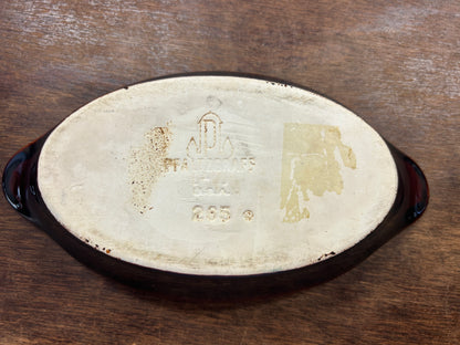 Pfaltzgraff oval au gratin dish bottom with raised stamp and dark glossy edge