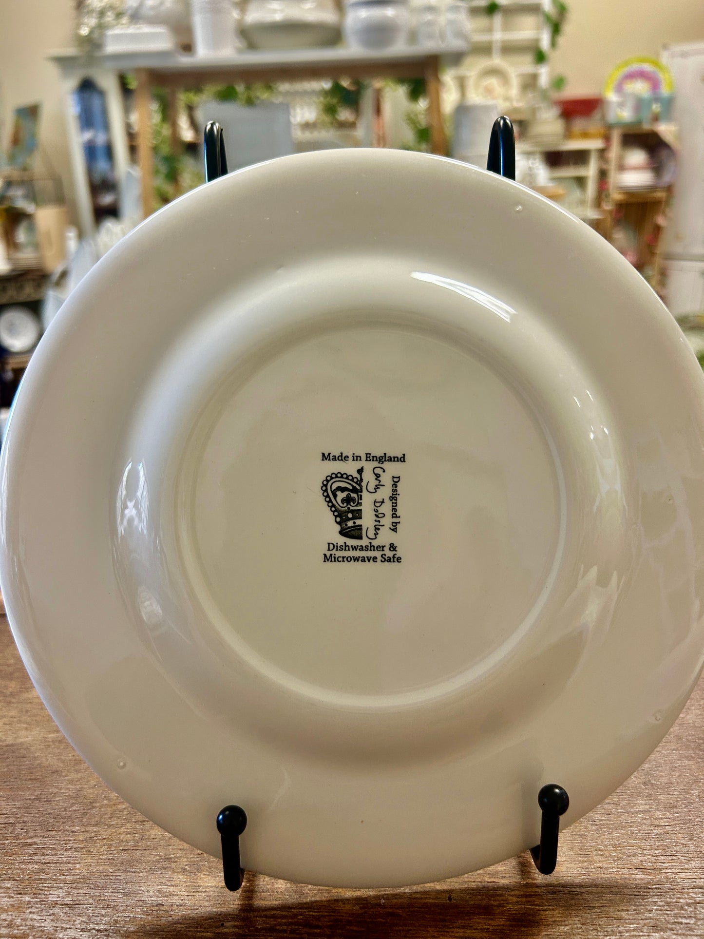Crate & Barrel Kate Lace Black & White Plate, 8 1/2"
