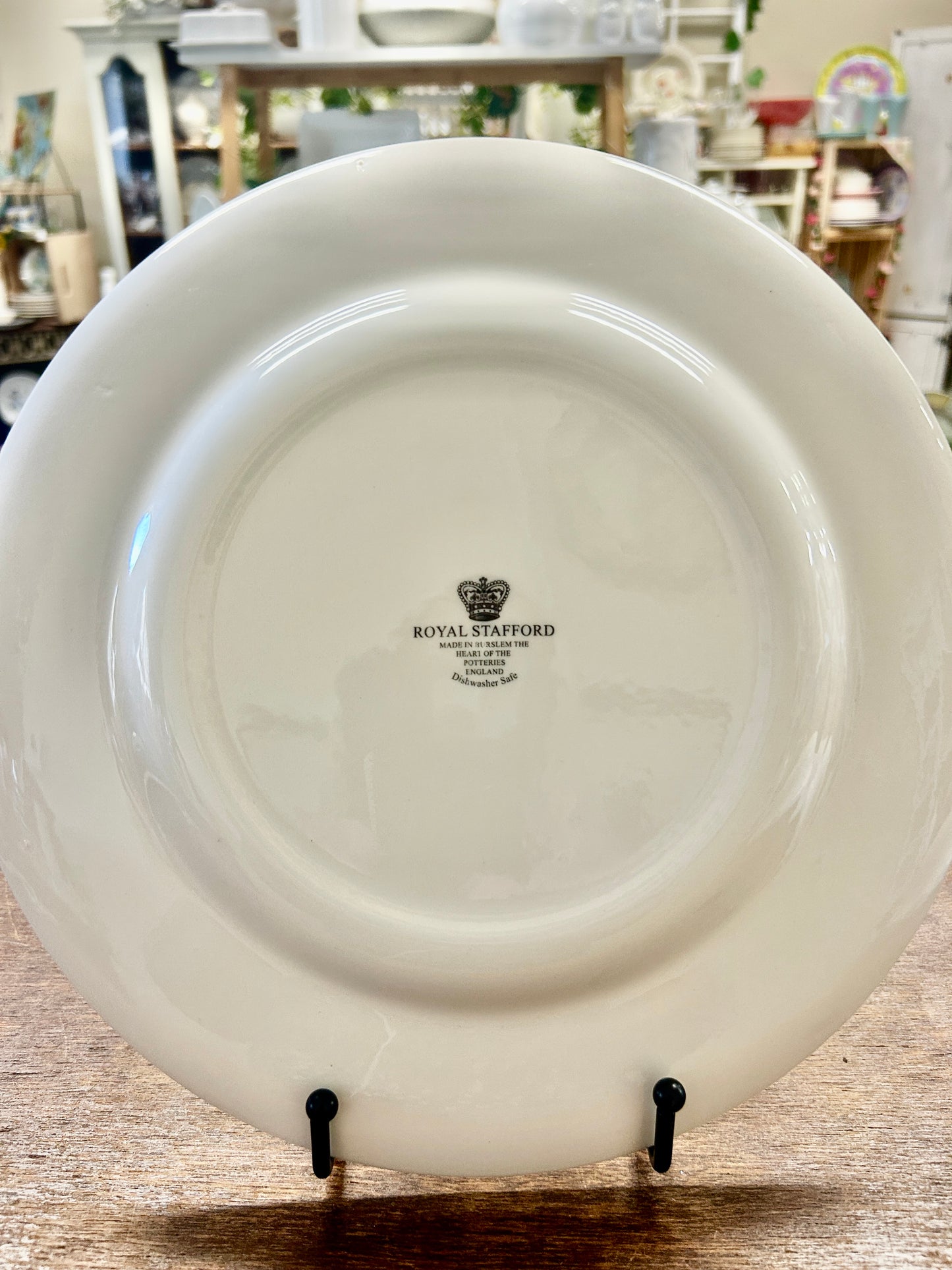 Black & White Royal Stafford Asiatic Pheasant Plate England, 11"